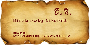 Bisztriczky Nikolett névjegykártya